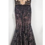 Mac Duggal Embellished Feather Cap Sleeve Illusion Neck Trumpet Gown Regular pr Photo 5