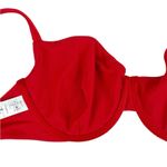 Abercrombie & Fitch Abercrombie Curve Love Red Ribbed Balconette Underwire Bikini Top Size Small Photo 4