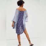 Free People  Because I Love You Floral High-Low Top in Blue Floral Print Photo 7