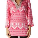 INC International Concepts‎ Pink Beaded V Neck Aztec Print Blouse Size Medium Black Photo 0