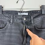 ZARA  High Rise Straight‎ Leg Raw Hem Jeans Faded Black Size 2 Photo 5