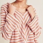 Anthropologie Saturday Sunday Striped Chenille Hoodie Size Medium Photo 0