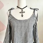 Haute Rogue Black Gingham Top,‎ Vintage Y2K 2000s Indie Sleaze Soft Grunge Small Photo 1