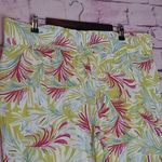 LAND N SEA COLORFUL LEAF PRINTED STRETCH WAIST WIDE LEG LINEN BLEND PANTS XL Pink Photo 8
