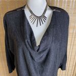 Michael Kors Gray Drape Front Sweater Dress 3/4 Dolman Sleeve Zip Shoulder Photo 1