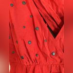 For Love & Lemons  Little Lover Studded Plunge V Neck Mini Dress Red Small Photo 4