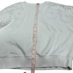 American Eagle  Outfitters White Crewneck Sweatshirt Floral Lace Shoulder  XS Photo 5