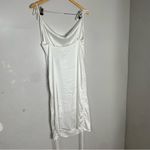 NEW LEAU White Cabo Ruched Satin Slip Mini Dress 2X Photo 3