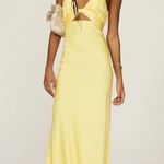 Ieena for Mac Duggal Twist Front Gown Yellow Womens Size 14 Photo 1