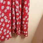 ZARA  Red Floral Daisy Print Midi Dress Red White size S Photo 10