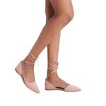 Madewell Arielle D'Orsay Pointed Toe Suede Ankle Wrap Flat in Pink Size 9 Photo 0