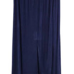 True Craft  Navy High Low Dyed Knit Skirt NWT Size Small Blue Dyed Boho Skirt Photo 0