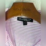 Velvet Heart  L Purple Striped Button Down Pocketed Shirt Photo 6