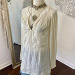 Lilly Pulitzer Cream White Embroidered Boho Silky Top Hollis Tunic Blouse M Photo 4