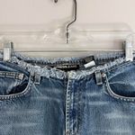 EXPRESS Y2K DISTRESSED WAISTBAND FLARE JEANS Photo 4