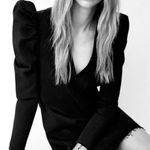 ZARA Trafaluc Denimwear Plunging Zippered Dress Black S Photo 2