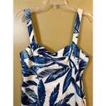 Jones New York Signature Blue and White Palm Sheath Dress Size 12 Photo 1