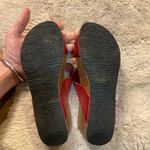 Eric Michael Lola Sabina Sandals Size 38 Red Leather Straps Wedge  Platform Women Photo 5