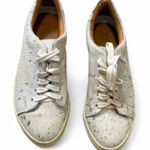 Diba True Diba Cow Hair Lace Up Metallic Silver Sneakers Photo 0