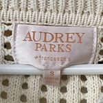 Audrey Parks + Francesca's collared open knit embroidered sweater size small Blue Photo 8