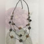 Ann Taylor  Factory Silver Tone and Rhinestones Multi Strand Necklace 20” inches Photo 2