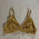 Aerie  Yellow Lace Bralette with Adjustable Straps Wireless Bra Triangle Bra Boho Photo 6