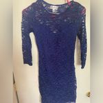 Royal blue lace long sleeve dress Photo 3