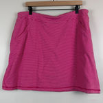 Talbots  Hello Saturday Skort Women's 1X Pink White Striped Built-In Brief Skirt Photo 0