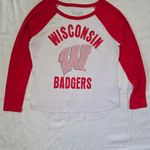 Stadium Athletics  Red and White Wisconsin Badgers Long Sleeve Tee Photo 1