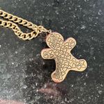 Betsey Johnson NWT  Pink Multi Glitter Rhinestone‎ Gingerbread Ornament Necklace Photo 6