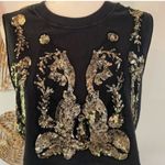 Urban Outfitters Black Sequin Y2K Party Top Statement Oversized Going Out XS Photo 6