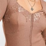 Buckle Red by BKE Metallic Lace Top in Cognac Photo 3