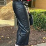 Skies Are Blue  Black leather straight leg  pants Photo 6