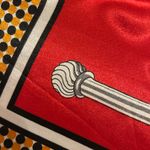 Vintage Equestrian themes print RED /BLUE oversize hand rolled silky Scarf 35/35 Multiple Photo 14