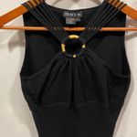 Y2K black ribbed sexy strappy o ring color sleeveless sweater Tracy M Brown Size L Photo 5