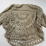 Womens Beige‎ Crochet Kimono Cardigan Boho Macrame Open Knit Cover Up M Tan Size M Photo 0