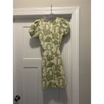 Show Me Your Mumu  Green Floral Puff Short Sleeve Cut Out Mini Dress Size Medium Photo 7