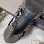 Metallic Glitter Golden Sparkle Cutout Crisscross Cocktail Heels, size 7.5 Photo 2