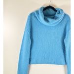 Free People Womens Sweater Blue Stormy Cowl Neck Alpaca Wool Crop Pullover Small Photo 6