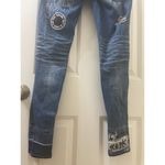 American Eagle  TATTOO Jeans Women 6  Hi-Rise Jegging Stretch Punk Rock Patch Art Photo 7