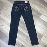 Blu Rein Rhinestone Embellished Low Rise Skinny Jeans Blue Juniors 5 Size undefined Photo 3