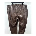 Abercrombie & Fitch 90's Straight Ultra High Rise Brown Faux Leather Pant SZ 37 Photo 6