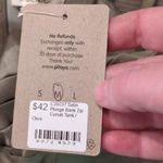 Pitaya Et.Clet  Olive Satin Plunge Back Zip Corset Tank Size Medium Photo 3