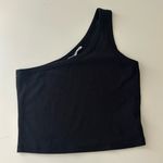 Double Zero Black ribbed one shoulder crop top Photo 0