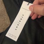 Topshop NWT  Black Coated Straight Leg Raw Hem Jeans W25 Moto Y2K 90’s Photo 9