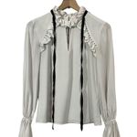 Monique Lhuillier ML White Victorian Top - XS Photo 6