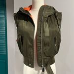ZARA NWT zippered Functional army green and orange hooded vest - medium Photo 7