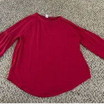 Old Navy Luxe Maroon Long Sleeve bubble sleeve top size large Photo 0