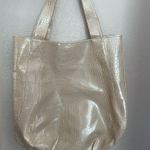 Tote Shoulder Bag Faux Crocodile Print Tan Color Purse Photo 5