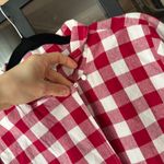 Tuckernuck  Pomander Place Apple Red Gingham Scarlett Button Down blouse top long Photo 8